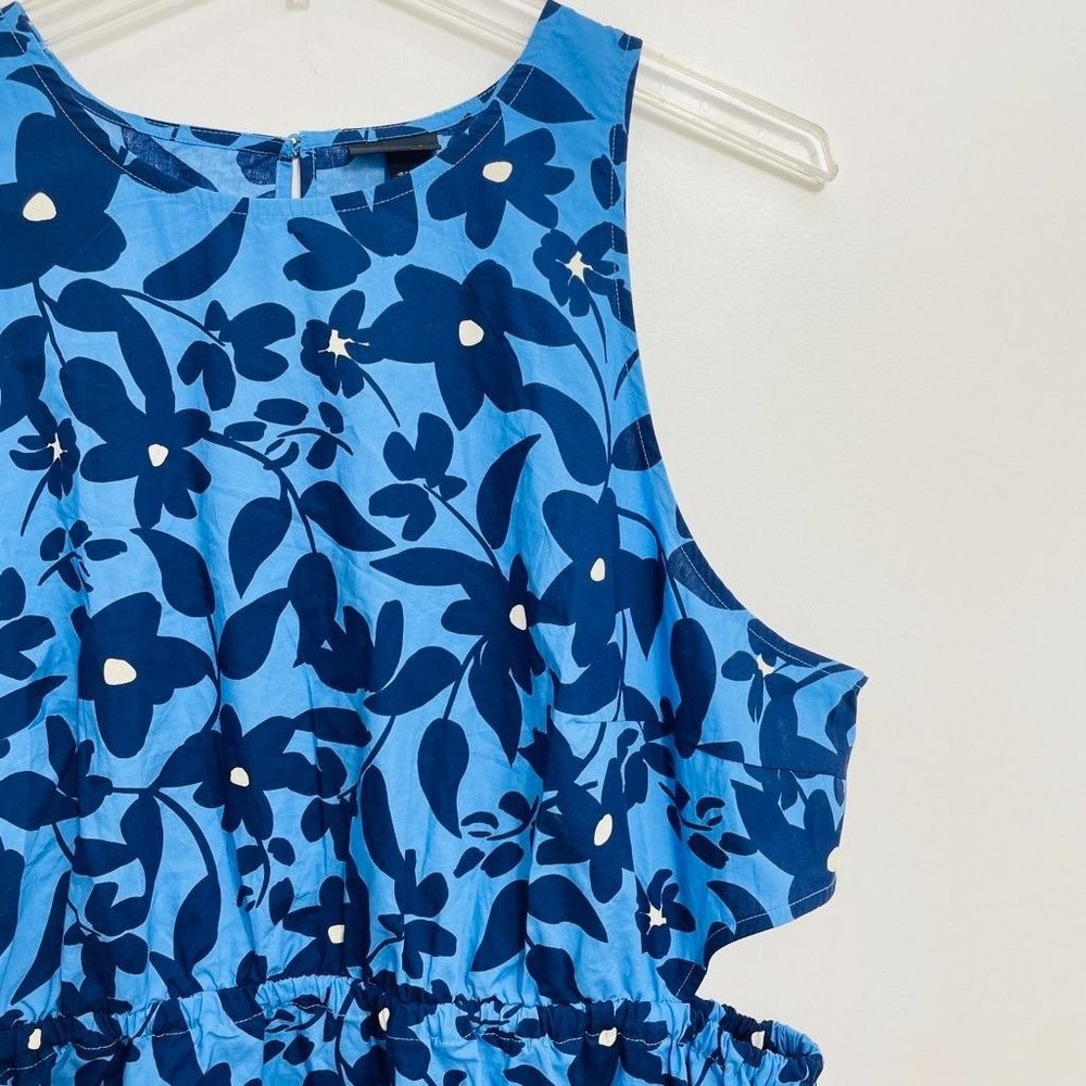Who What Wear Women's Dress 3X Cut Out Sides Blue Floral Maxi Sleeveless New - Picture 2 of 9